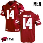 Men's Wisconsin Badgers NCAA #14 D'Cota Dixon Red Authentic Under Armour Big & Tall Stitched College Football Jersey FW31V54AF